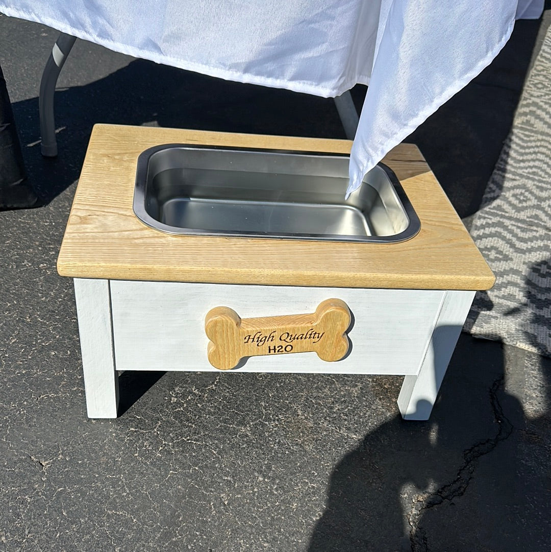 Solid Hardwood Dog Water Trough | Pet Feeding & Water Bowl | Available in 3 Sizes for Water or Food