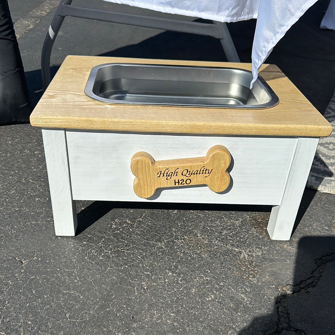 Solid Hardwood Dog Water Trough | Pet Feeding & Water Bowl | Available in 3 Sizes for Water or Food